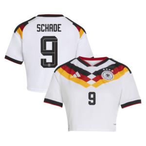 Kürzer geschnittenes Deutschland 26 Replica Heimtrikot mit Aufdruck Schade 9