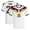 Deutschland 26 Heimtrikot mit Aufdruck Karl 25
