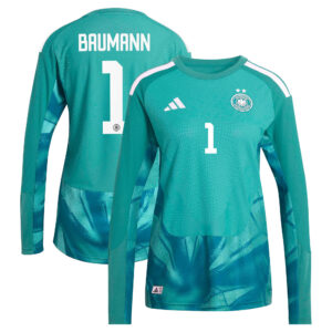 Deutschland 26 Authentic Langärmeliges Torwart-Heimtrikot - Frauen mit Aufdruck Baumann 1