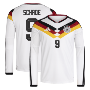 Deutschland 26 Home Replica Langarmtrikot mit Aufdruck Schade 9