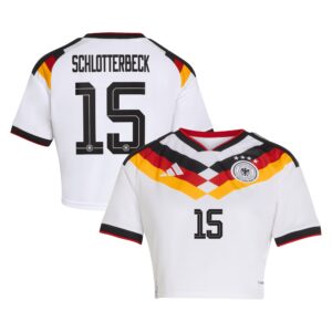 Kürzer geschnittenes Deutschland 26 Replica Heimtrikot mit Aufdruck Schlotterbeck 15