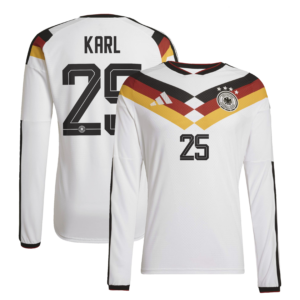 Deutschland 26 Authentic langärmeliges Heimtrikot  mit Aufdruck Karl 25